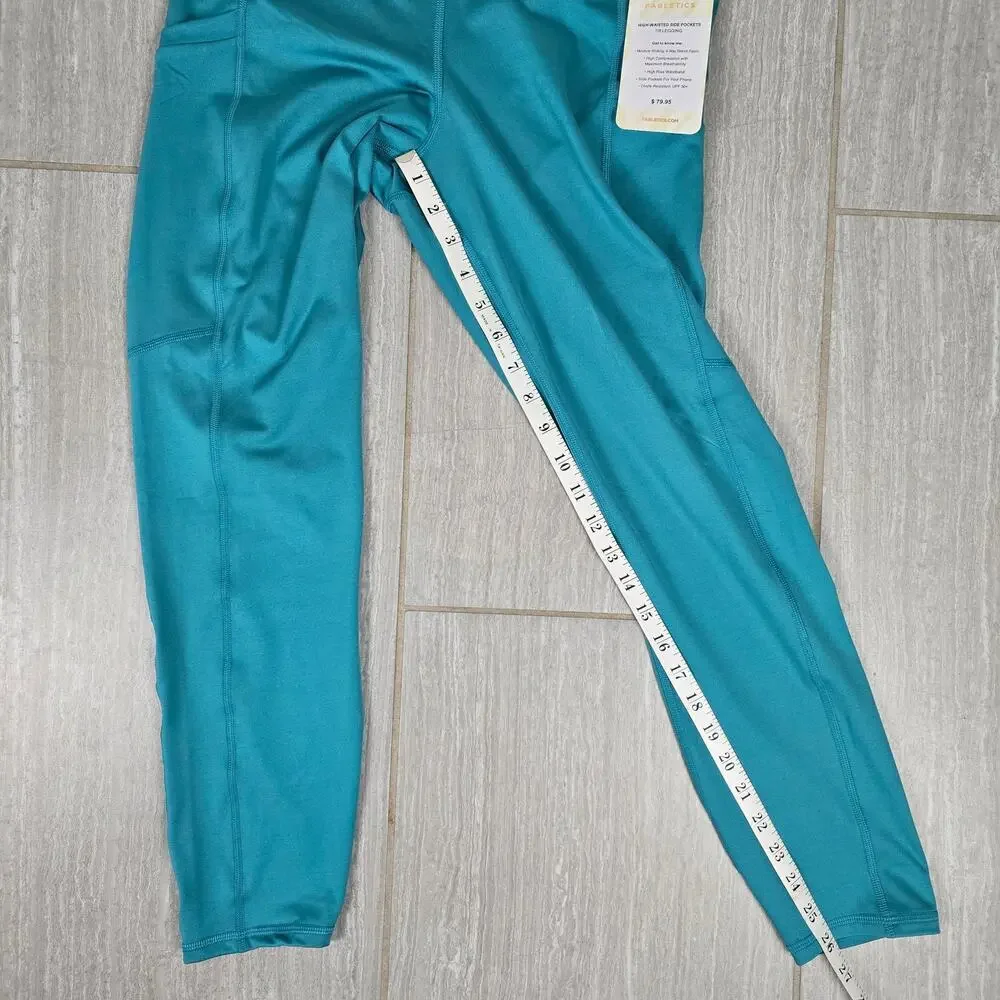 NWT Fabletics Pure Luxe Teal Blue Womens XL Leggings Pockets Fitness Athletic - Picture 6 of 11